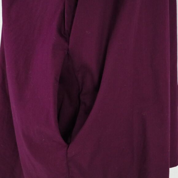 Coldwater Creek Top Plus Size 20W Plum Tunic Stretch Cotton Blouse Pockets - Picture 6 of 13